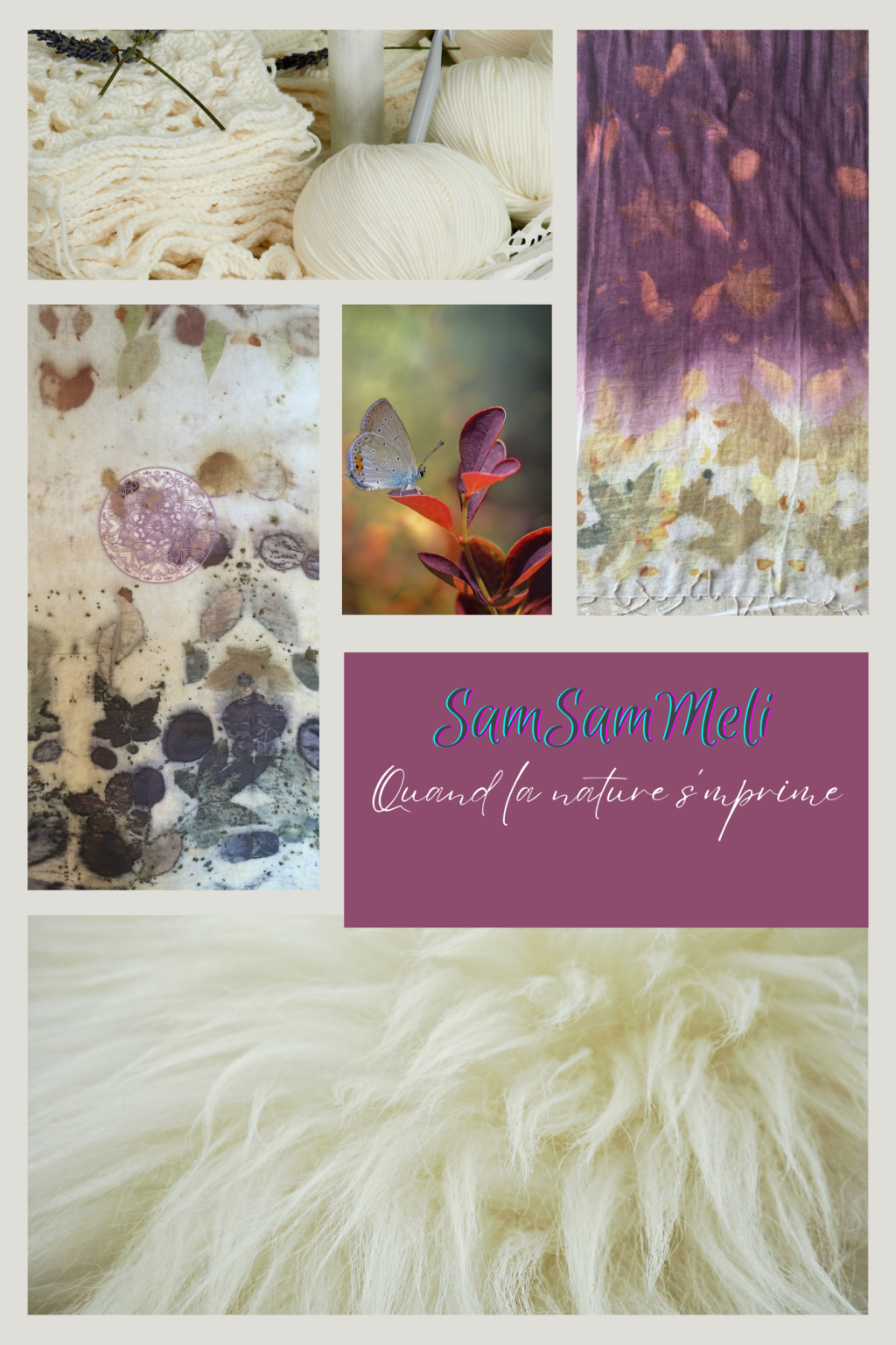 impression végétale et teinture naturelle sur étoles de laine et soie