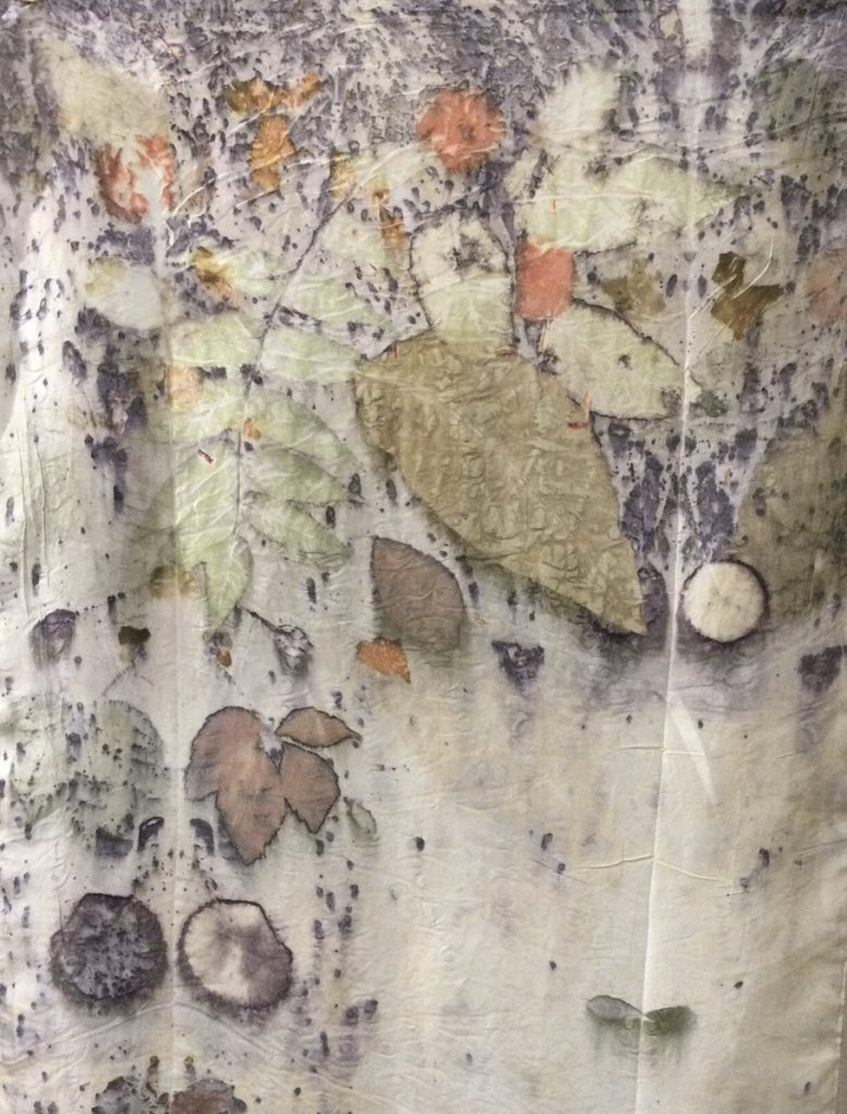 motif d'impression végétale sue étole de soie