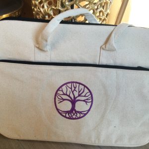 Sacoche Ordinateur Brodé arbre de Vie Violet