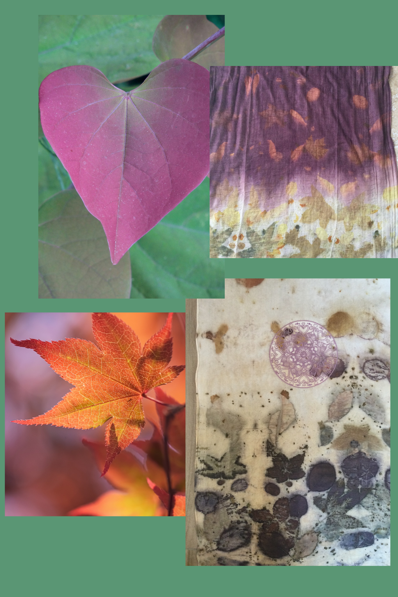 impression végétale sur étoles de laine et soie feuilles nature harmonie